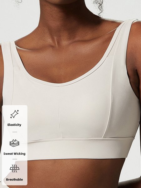 

Plain Sexy Sports Bra, White, Crop Bras