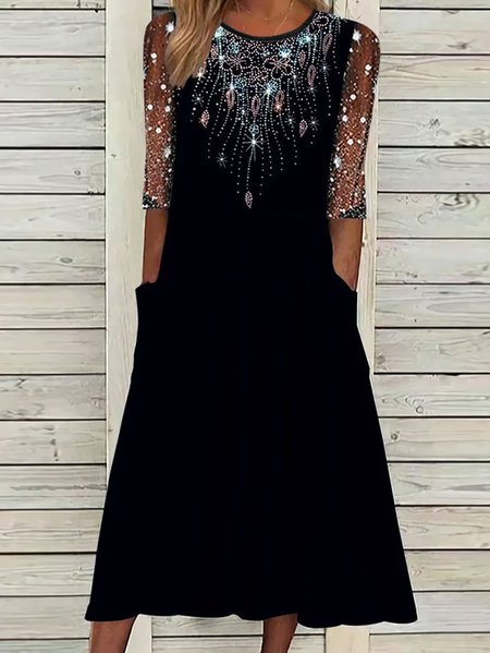 

Urban Hot Drilling Geometric Dress, Black, Formal Dresses