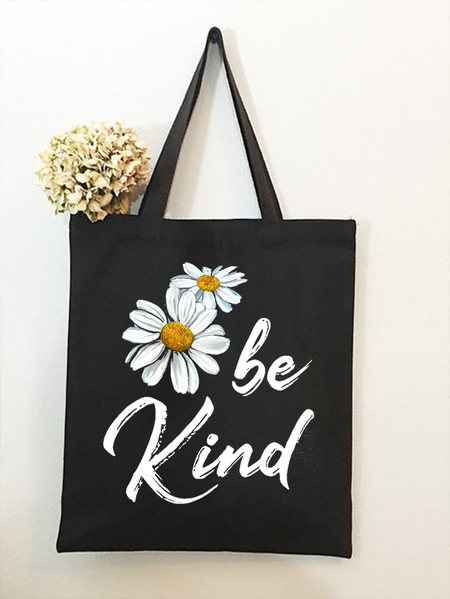 

Women's Be Kind Daisy Shopping Tote, Black, Bags