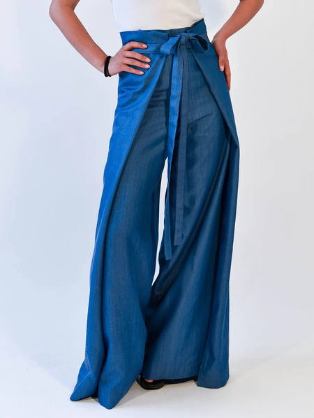 

Urban Plain High Waist Loose Long Jeans Wide leg pants, Denim blue, Jeans