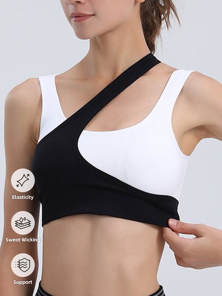 

Lycra Sports Plain Sports Bra, Black, Crop Bras