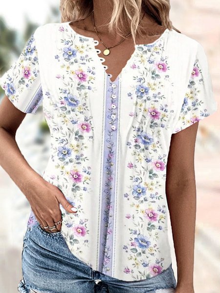 Jersey Loose Casual Buttoned Shirt
