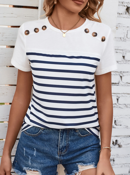

Casual Crew Neck Regular Fit T-Shirt, White, T-Shirts