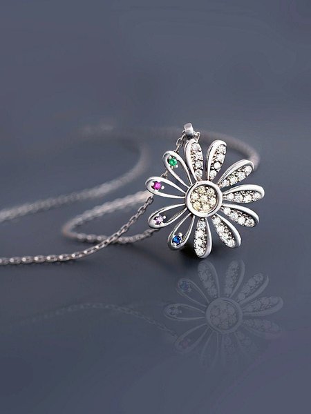 

Casual Colorful Crystal Floral Necklace Ethnic Women's Jewelry, As picture, Necklaces