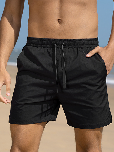 Men's Flash Quick Dry Beach Shorts Sports Shorts, Black, Shorts