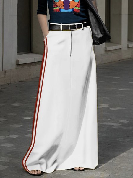 

Daily High Waist Plain Regular Fit Urban Skirt, White, Skirts