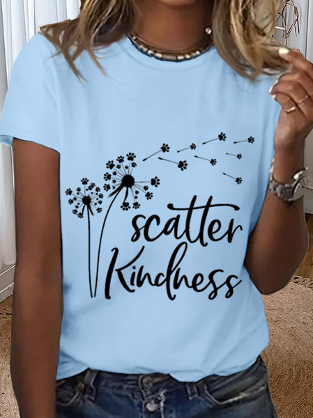

Women's Dog Lover Scatter Kindness Paw Loose Dog T-Shirt, Light blue, T-shirts