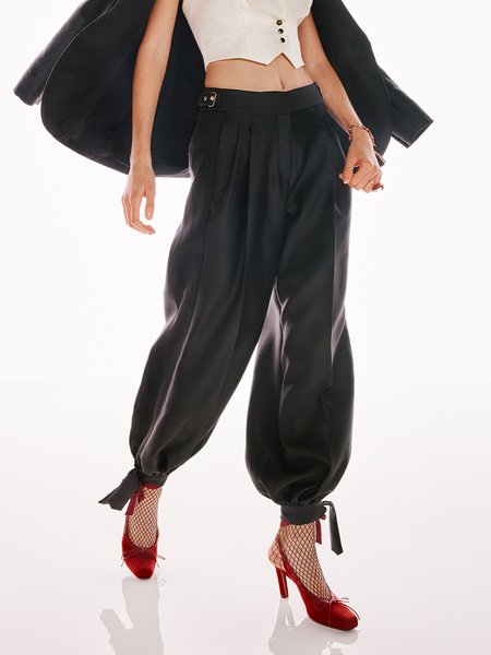 

Plain Urban Regular Fit Fashion Pants, Black, Pants
