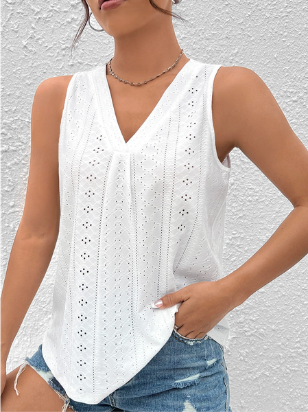 

Summer Plain Simple Tank Top, White, Tanks & Camis