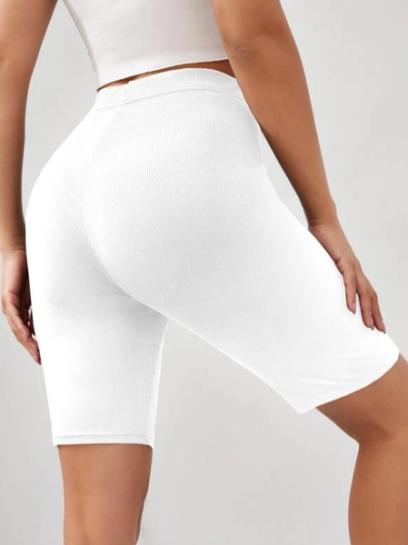 

Casual Plain Regular Fit Leggings, White, Leggings
