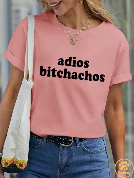 

Lilicloth X Funnpaw Women's Adios Bitchachos Pet Matching T-Shirt, Pink, T-shirts