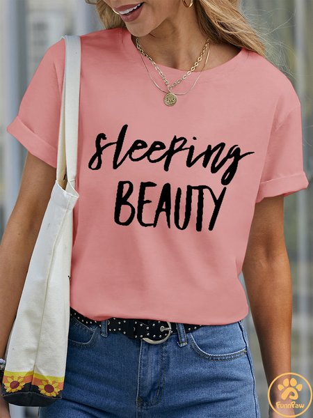 

Lilicloth X Funnpaw Women's Sleeping Beauty Pet Matching T-Shirt, Pink, T-shirts