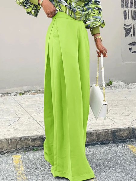 

Loose Lightweight Urban Plain Fashion Long Pants Straight pants, Green, Pants