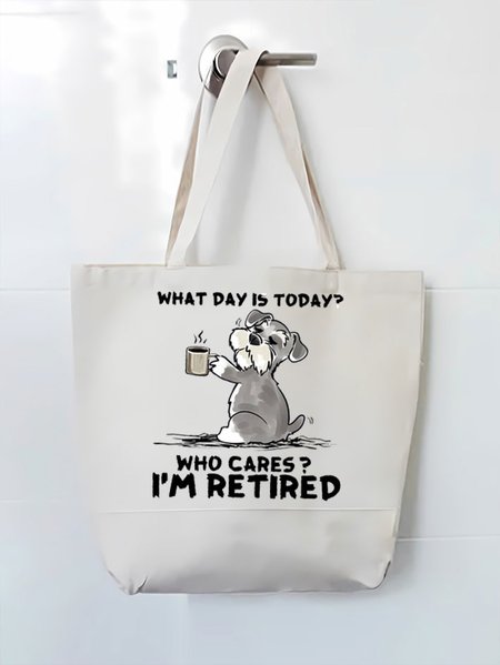 

Women's What day is today Who cares I’m retired Shopping Tote, White, Bags