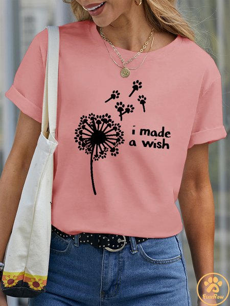 

Lilicloth X Funnpaw Women's I Made A Wish Pet Matching T-Shirt, Pink, T-shirts