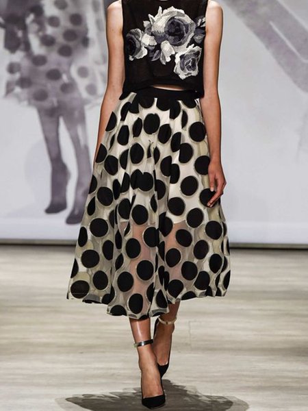 

Regular Fit Plain Elegant No Elasticity Skirt, As picture, Skirts