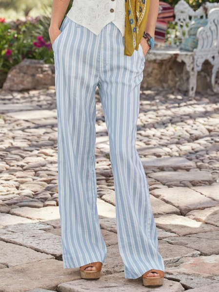 

Casual Striped Loose Pants, Stripe, Pants