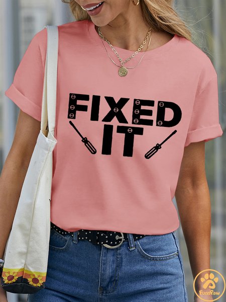 

Lilicloth X Funnpaw Women's Fixed It Pet Matching T-Shirt, Pink, T-shirts