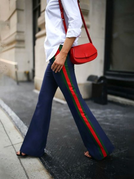 

Daily Urban Color Block Regular Fit Fashion Pants, Blue, Pants