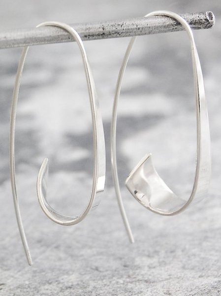 

Vintage Silver Metal Earrings Casual Women Jewelry, Earrings