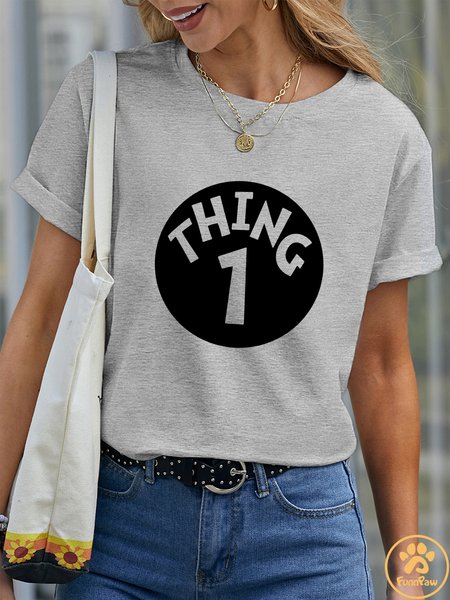 

Lilicloth X Funnpaw Women's Thing 1 Pet Matching T-Shirt, Gray, T-shirts