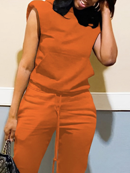 

Plus Size Plain Regular Fit Casual Sweatshirt, Orange, Plus Tops