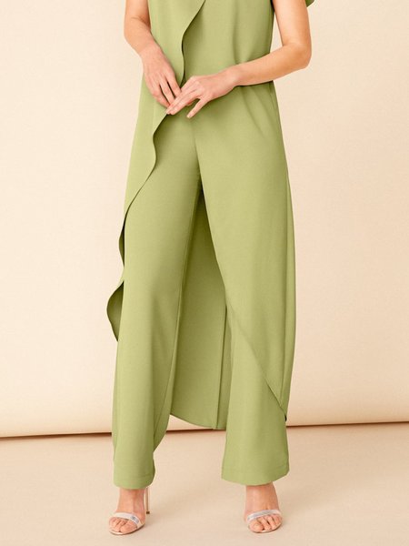 

Urban Plain Simple Fashion Straight Pants, Green, Pants