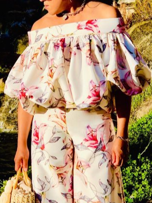 

Boat Neck Loose Floral Vacation Shirt, As picture, Blouses and Shirts