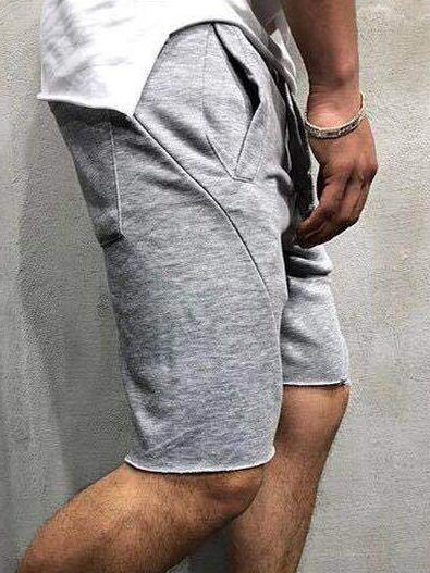 

Men's Stretch Breathable Cotton Beach Shorts Sports Shorts, Light gray, Shorts
