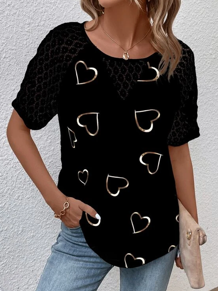 

Casual Crew Neck Jersey Regular Fit T-Shirt, Black, T-Shirts