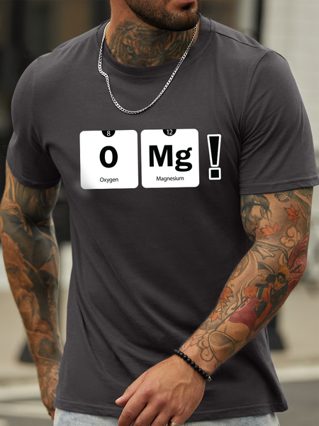 

Lilicloth X Hynek Rajtr OMG Oxygen Magnesium Men’s Funny Casual T-Shirt, Deep gray, T-shirts