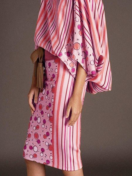 

Daily Regular Fit Elegant Striped Skirt, Pink, Skirts