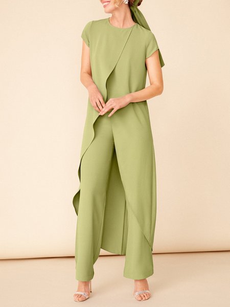 

Urban Loose Crew Neck Plain Split Shirt, Green, Blouses and Shirts