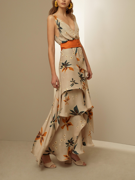 

Floral Elegant Party Fit Dress, As picture, Maxi Dresses