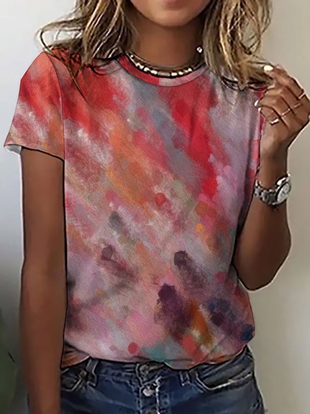 

Women's Jesus Art Print Casual T-Shirt, As picture, T-shirts