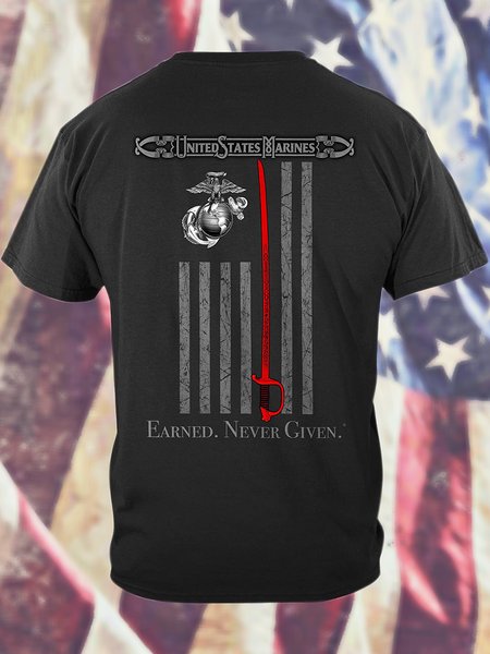 

Men’s United States Marines Casual Regular Fit T-Shirt, Black, T-shirts