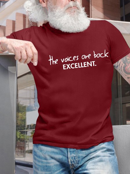 

Men’s The Voices Are Back Excellent Cotton Casual T-Shirt, Red, T-shirts