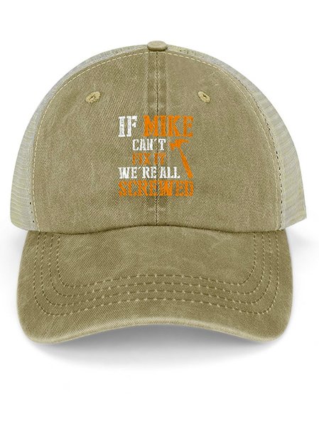

Men's /Women's If Mike Can't Fix It We're All Screwed Graphic Printing Regular Fit Adjustable Denim Hat, Yellow, Men's Hats