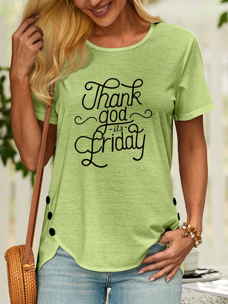 

Women’s Thank God Its Friday Casual T-Shirt, Green, T-shirts
