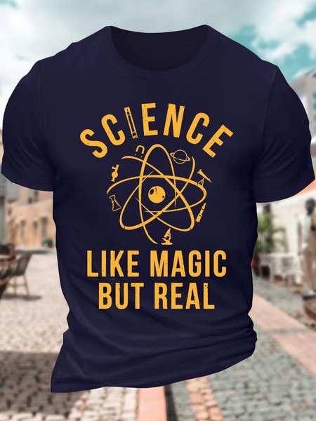 

Men’s Science Like Magic But Real Cotton Casual T-Shirt, Deep blue, T-shirts