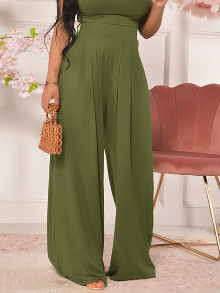 

High Elasticity Urban Loose Plain Fashion Long Pants Straight pants, Green, Pants