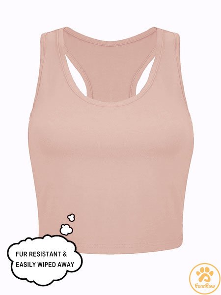 

Lilicloth X Funnpaw Fur Resistant Crop Tank Top, Pink, Tank Tops