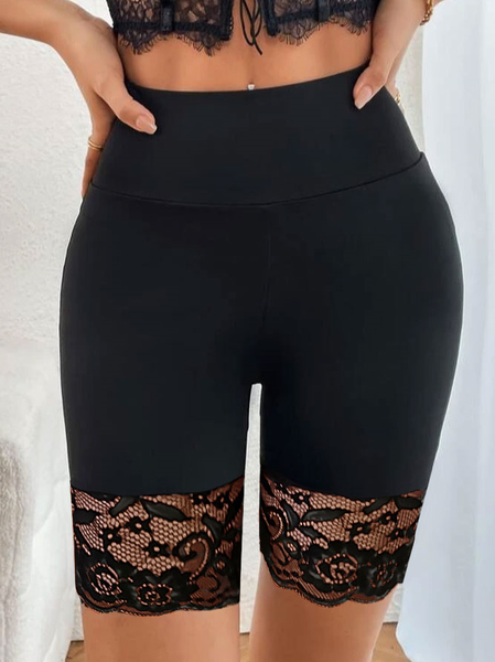 

Simple Plain Regular Fit Leggings, Black, Leggings