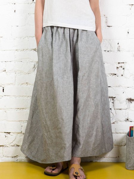 

women's casual pants Cotton Loose Linen Pants, Gray, Pants
