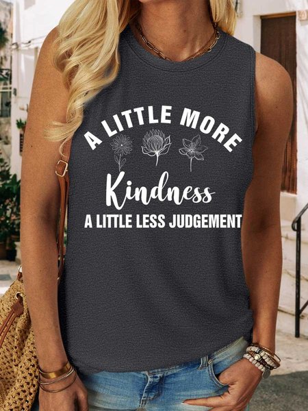 

Lilicloth X Y A Little More Kindness A Little More Kindness Women's Crew Neck Casual Tank Top, Black, Tank Tops