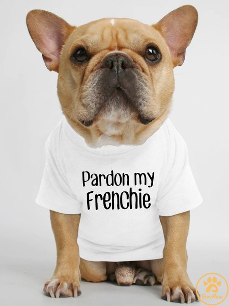 

Lilicloth X Funnpaw Pardon My Frenchie Human Matching Dog T-Shirt, White, Pet T-shirts