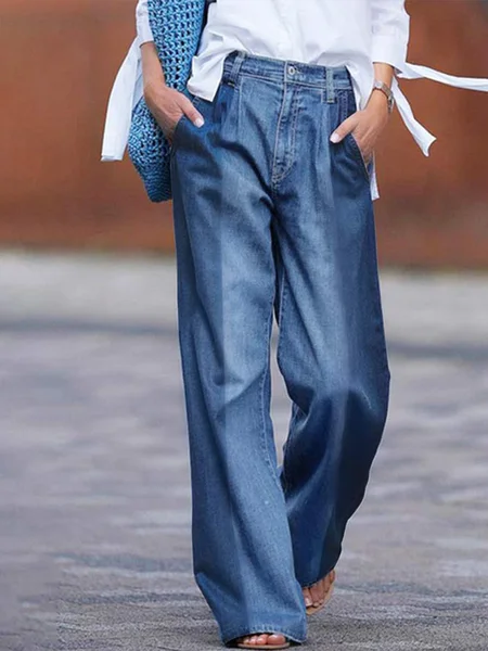 

Denim Casual Color Block Regular Fit Jeans, Blue, Jeans