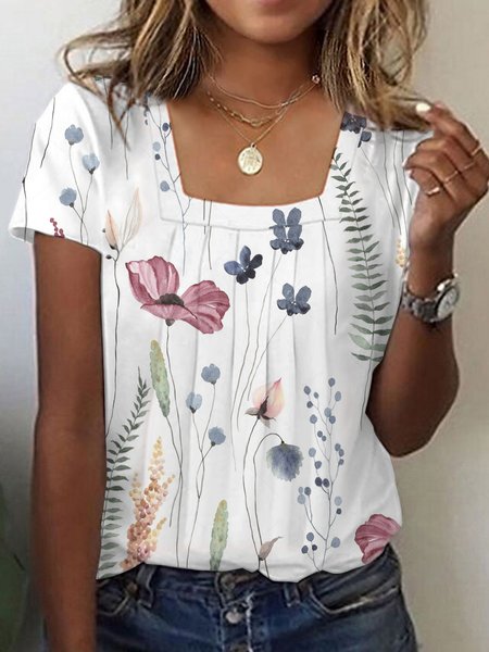 Casual Loose Floral T Shirt