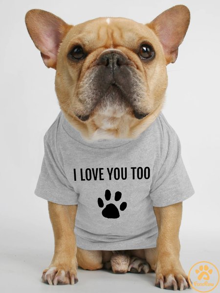 

Lilicloth X Funnpaw I Love You Too Human Matching Dog T-Shirt, Gray, Pet T-shirts