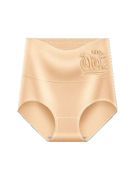 

Breathable Casual Cotton Floral Panties, Apricot, Briefs